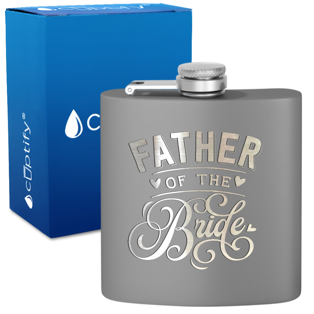 Father of the Bride 6 oz Stainless Steel Hip Flask