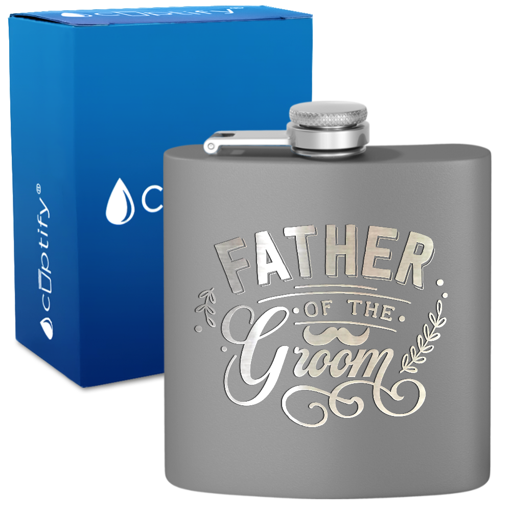 Father of the Groom 6 oz Stainless Steel Hip Flask