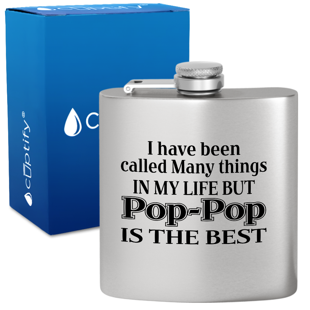Pop-Pop is the Best 6 oz Stainless Steel Hip Flask