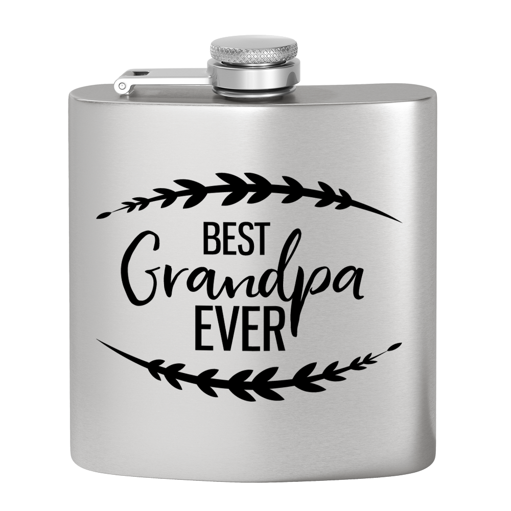 Best Grandpa Ever 6 oz Stainless Steel Hip Flask