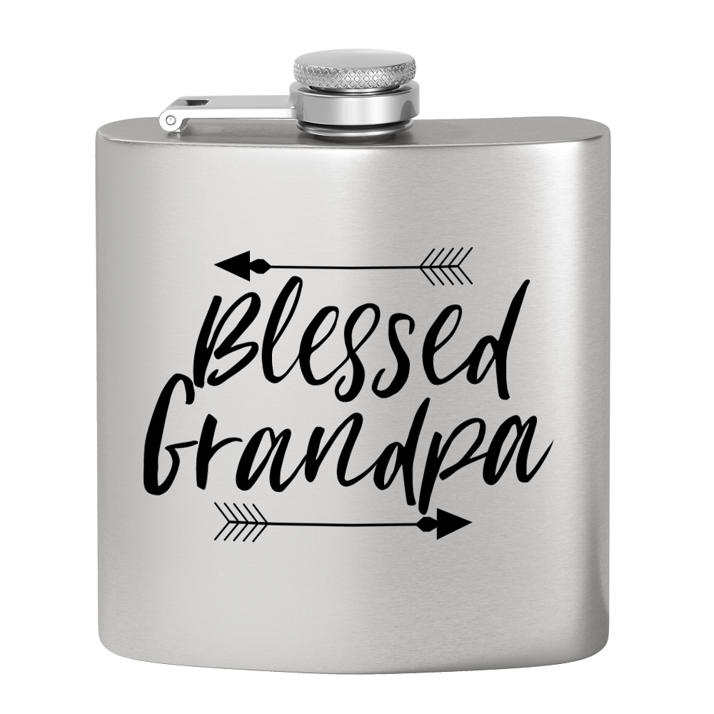 Blessed Grandpa 6 oz Stainless Steel Hip Flask