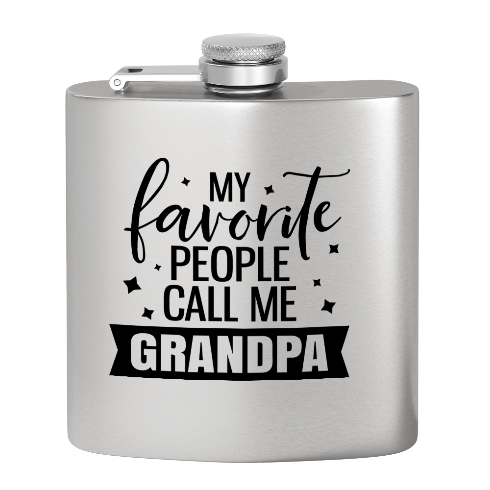 Favorite People Grandpa 6 oz Stainless Steel Hip Flask