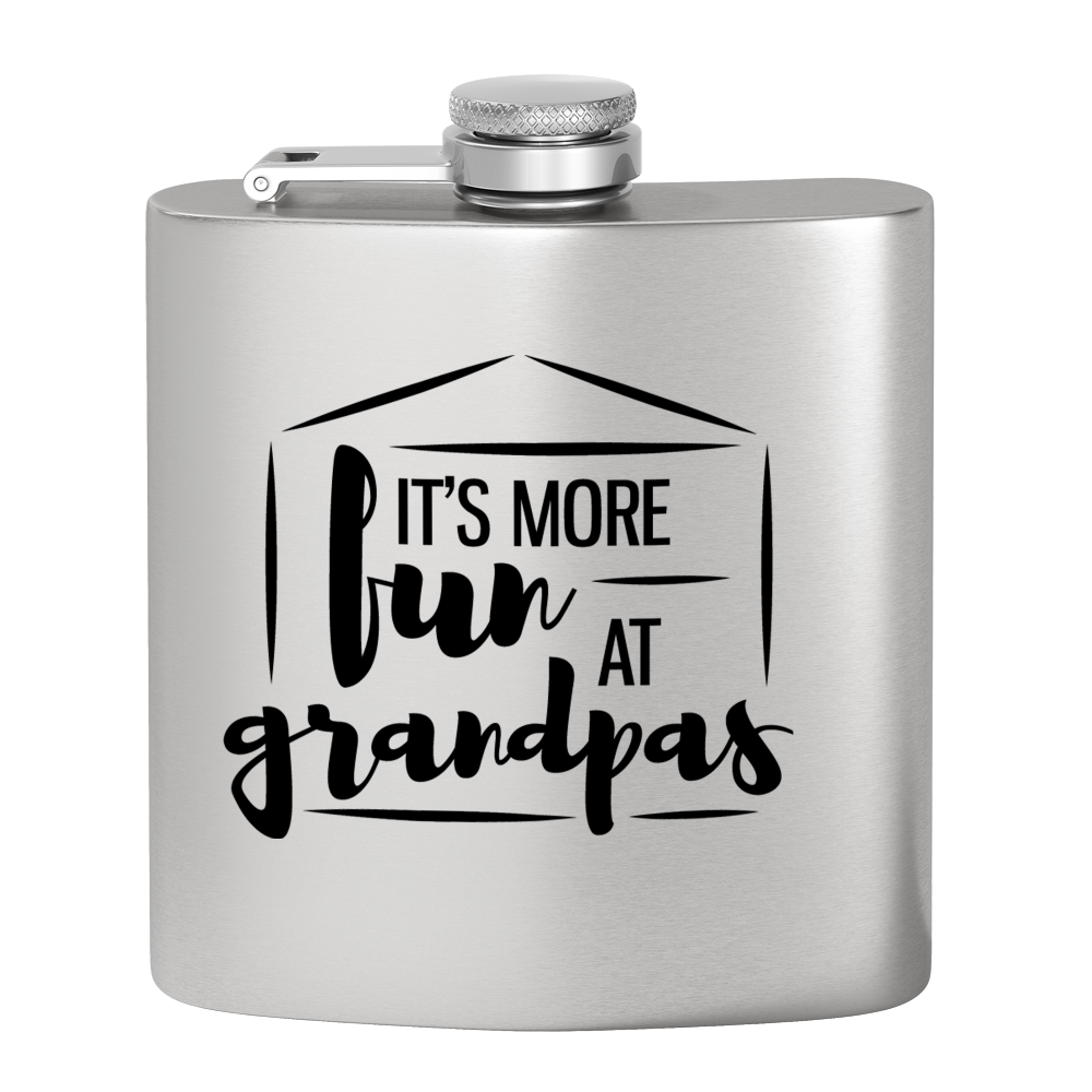 Fun At Grandpas 6 oz Stainless Steel Hip Flask