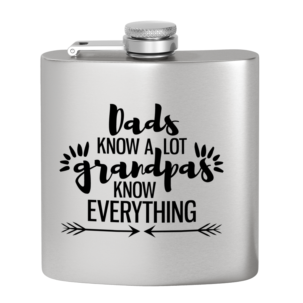 Grandpa Knows 6 oz Stainless Steel Hip Flask