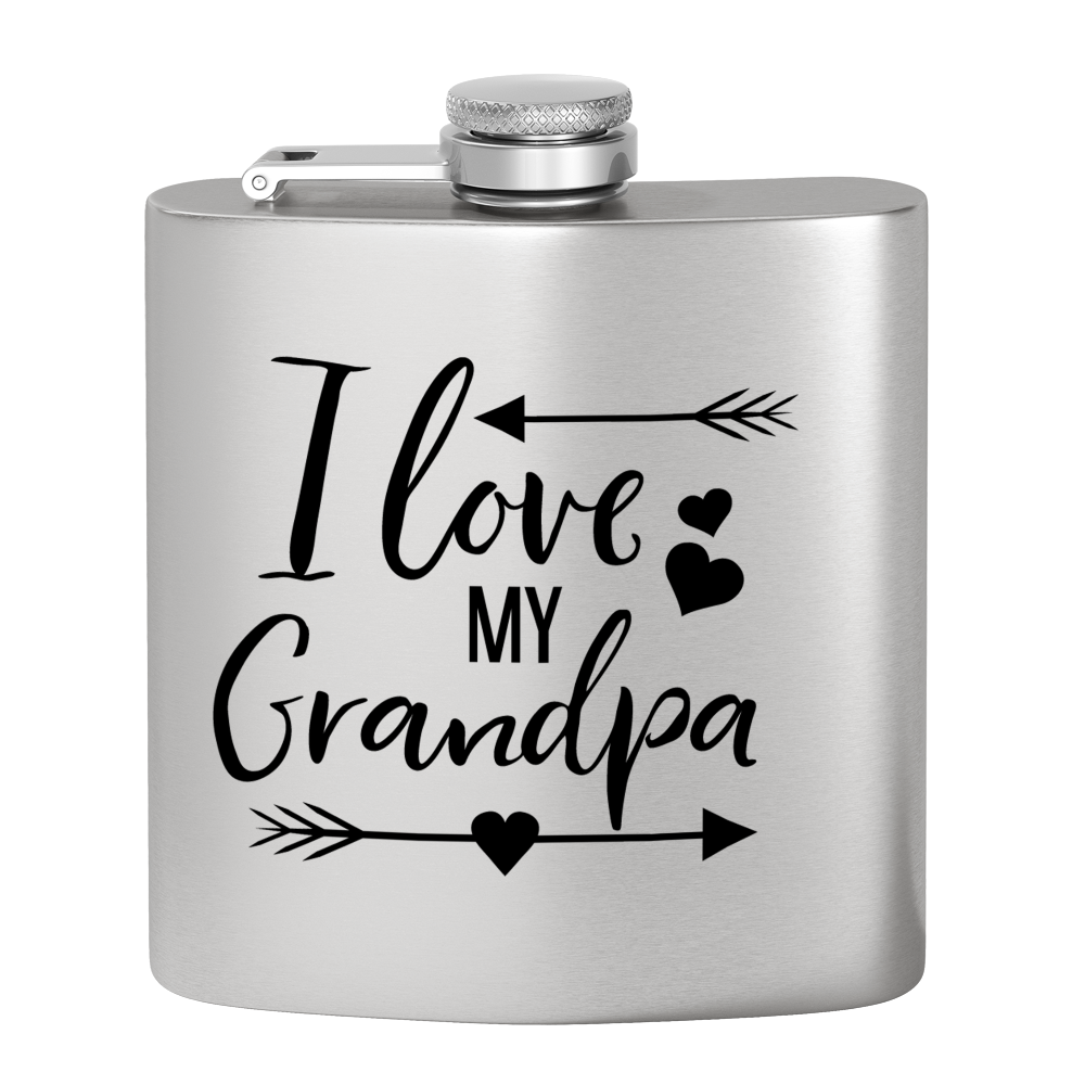 Love Grandpa 6 oz Stainless Steel Hip Flask