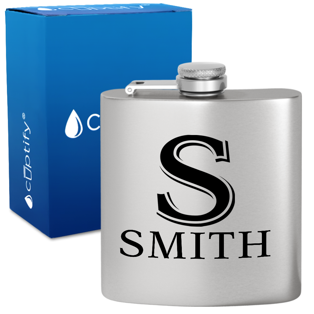 Personalized Monogram Initial and Name 6oz Hip Flask