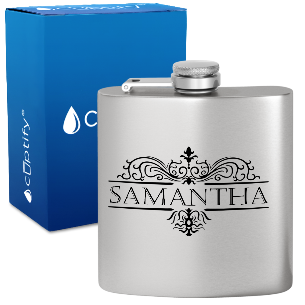 Personalized Vestige Design 6oz Hip Flask
