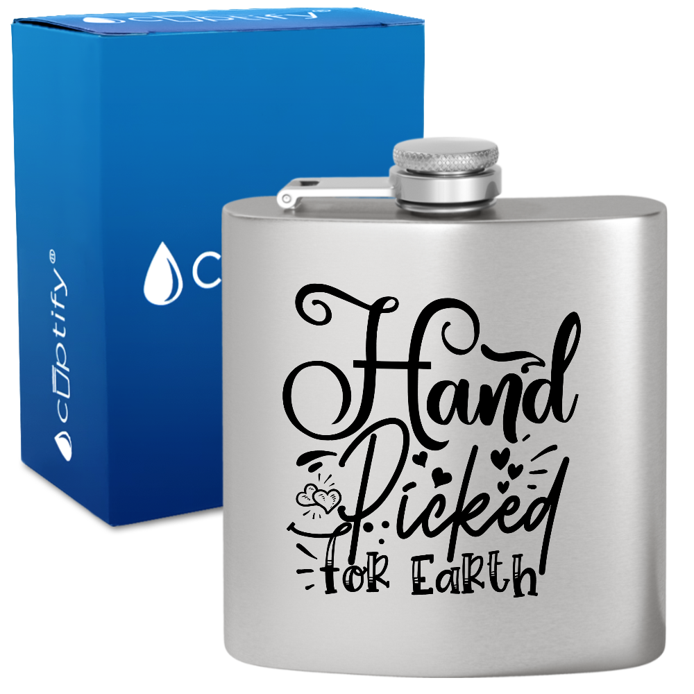 Hand Picked For Earth 6 oz Stainless Steel Hip Flask