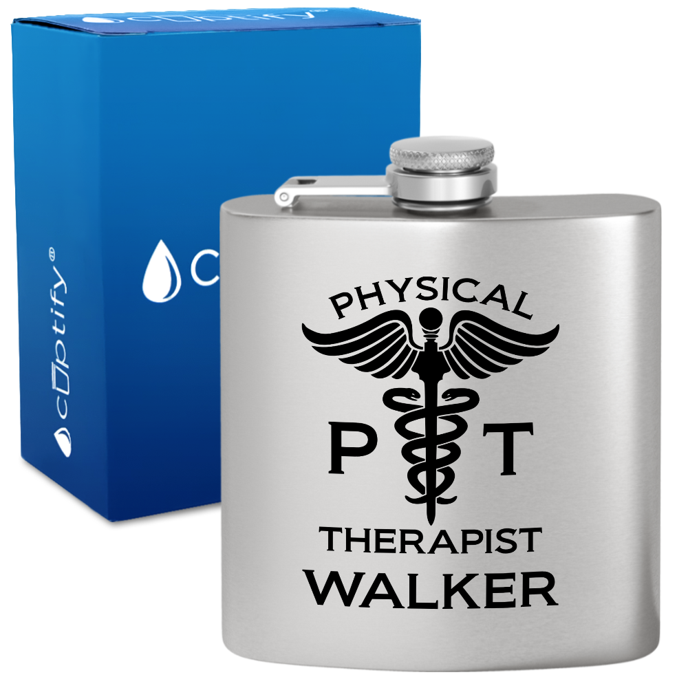 Personalized PT Physical Therapist 6oz Stainless Steel Hip Flask