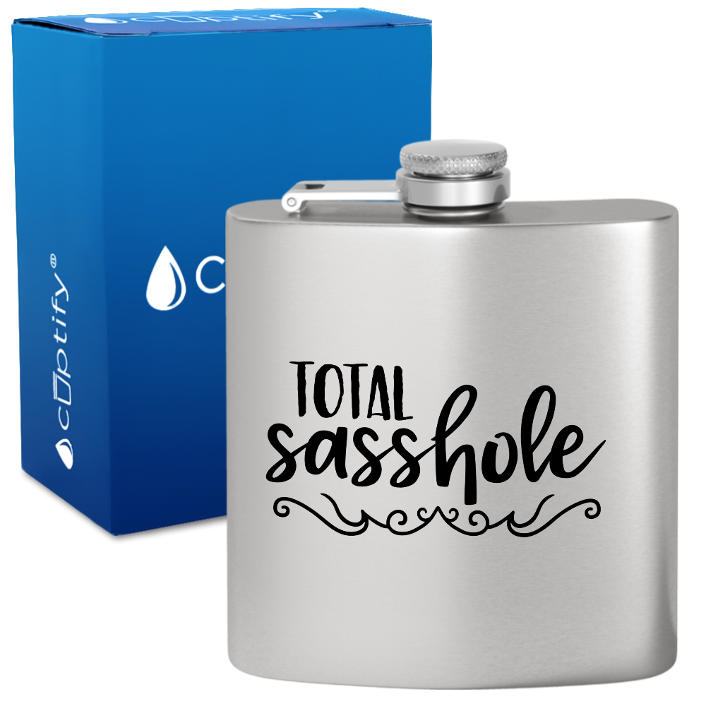 Total Sasshole 6 oz Stainless Steel Hip Flask