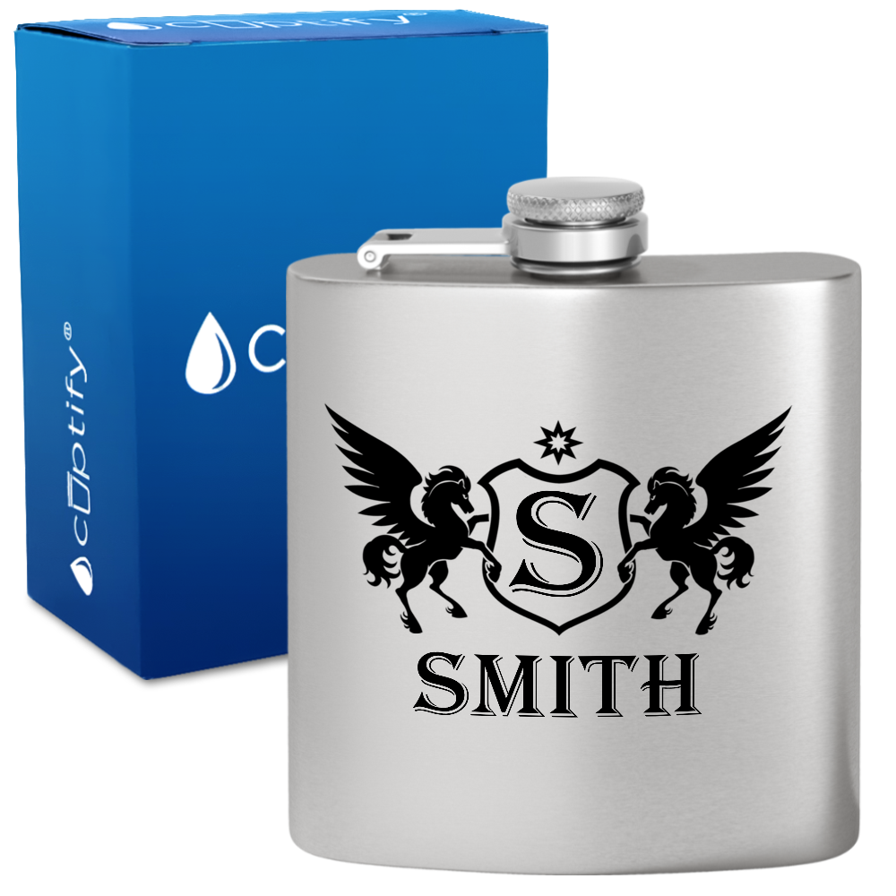 Personalized Pegasus 6oz Hip Flask