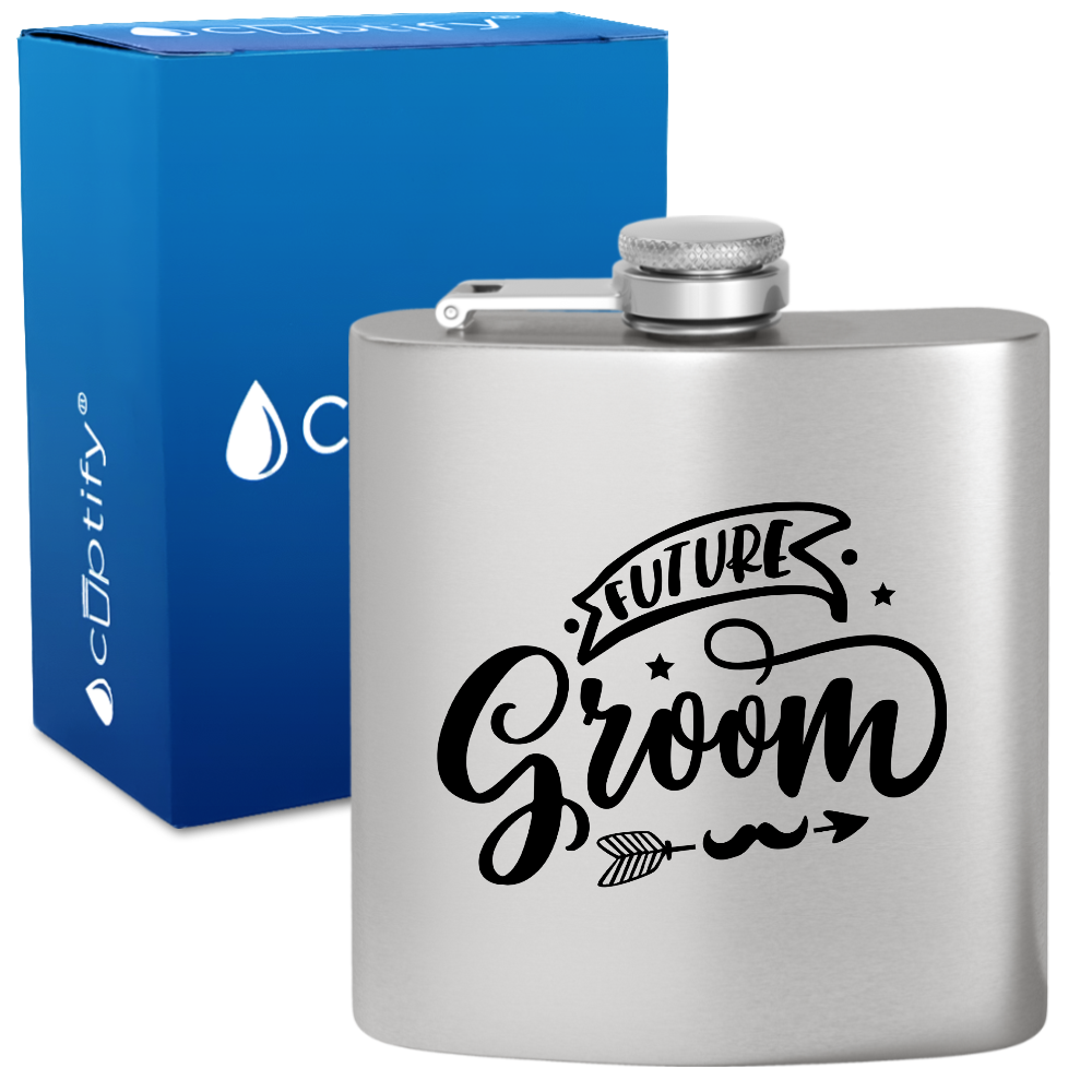 Future Groom 6 oz Stainless Steel Hip Flask