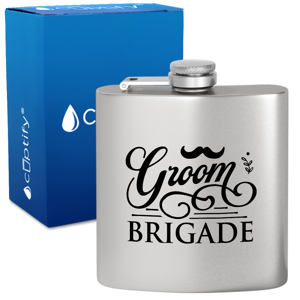 Groom Brigade 6 oz Stainless Steel Hip Flask