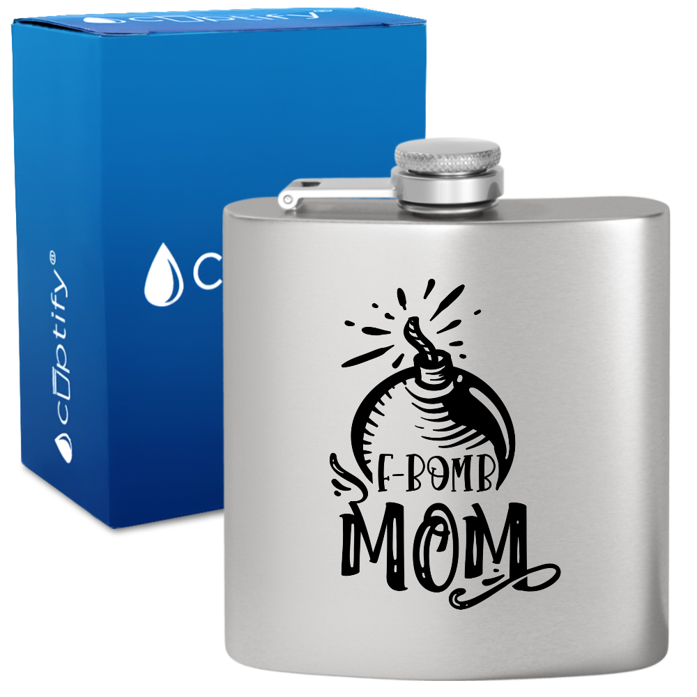 F-Bomb Mom 6 oz Stainless Steel Hip Flask