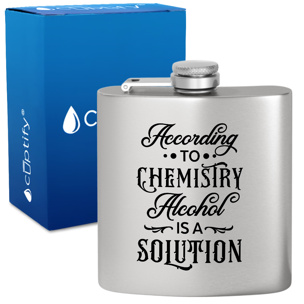 According To Chemistry 6 oz Stainless Steel Hip Flask