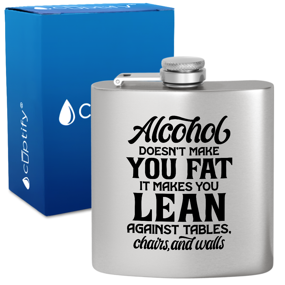 Alcohol Doesnt Make You Fat 6 oz Stainless Steel Hip Flask