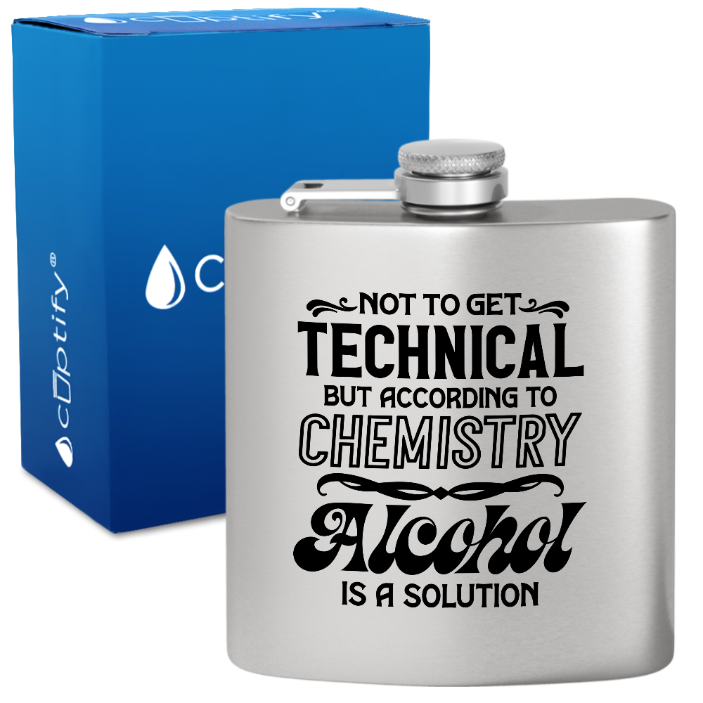 Not To Get Technical 6 oz Stainless Steel Hip Flask