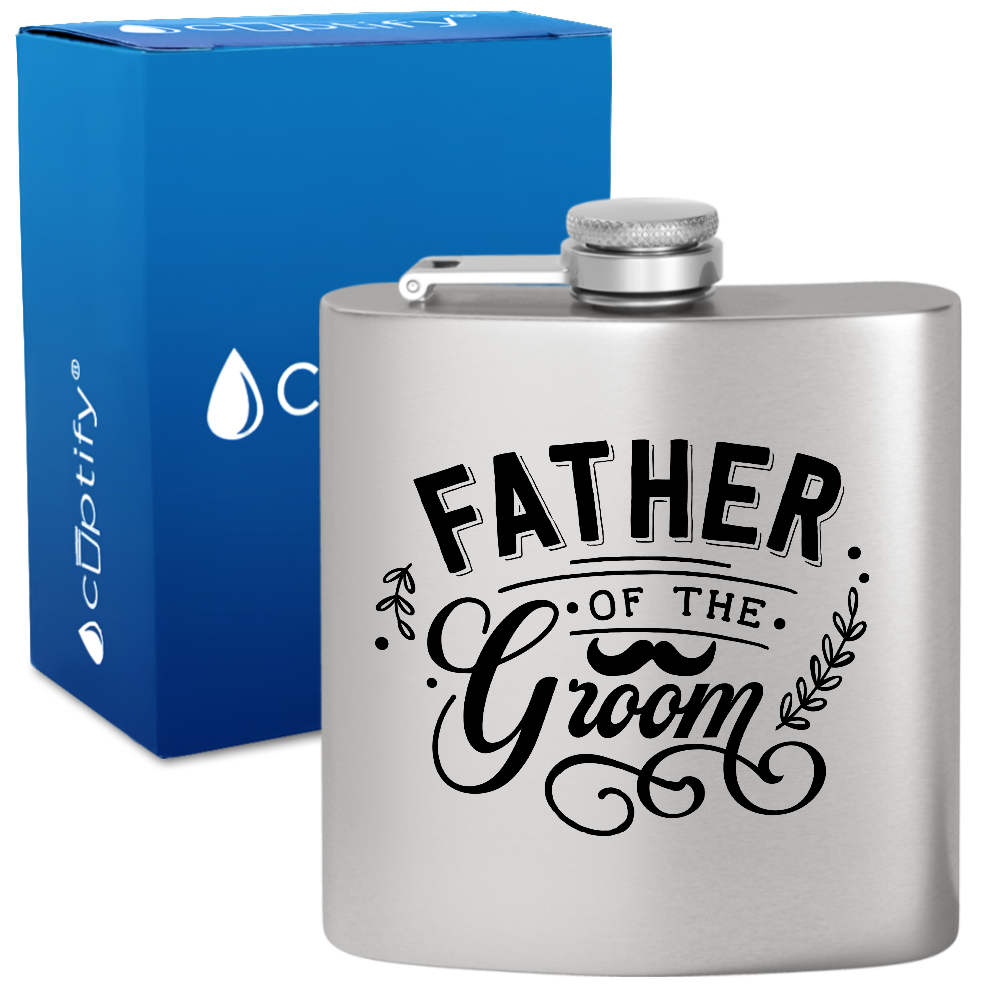 Father of the Groom 6 oz Stainless Steel Hip Flask