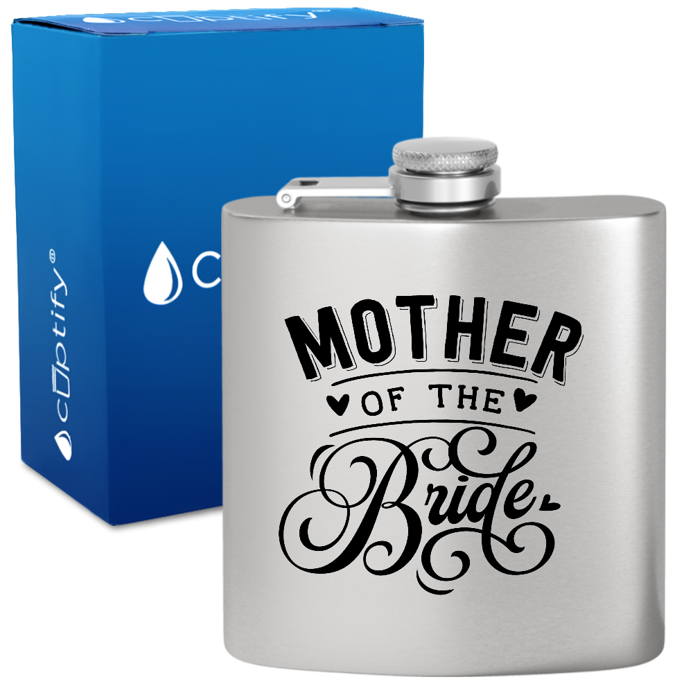 Mother of the Bride 6 oz Stainless Steel Hip Flask