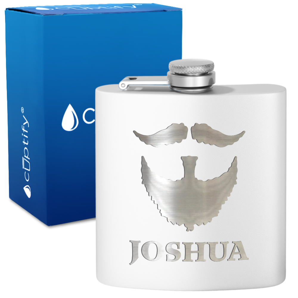 Personalized Beard Groomsmen 6 oz Stainless Steel Hip Flask