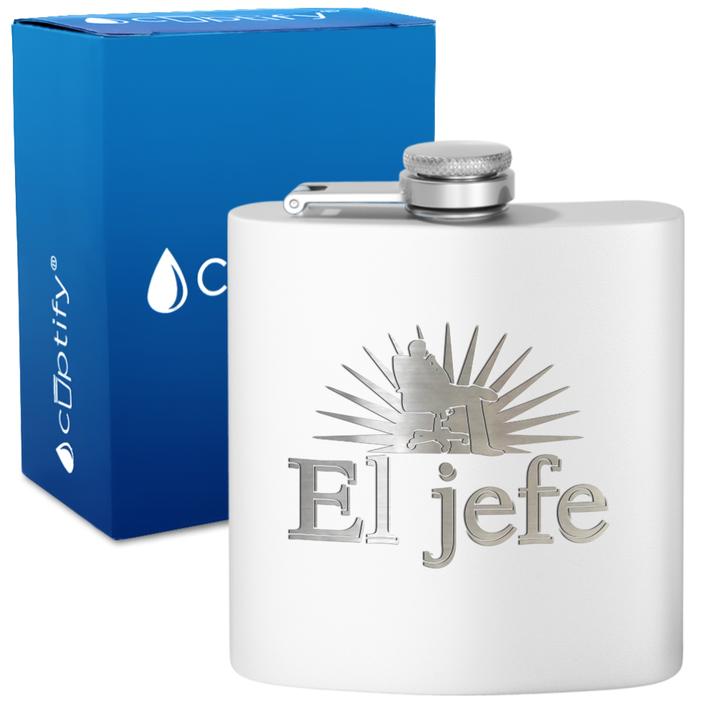 El Jefe 6oz Stainless Steel Hip Flask