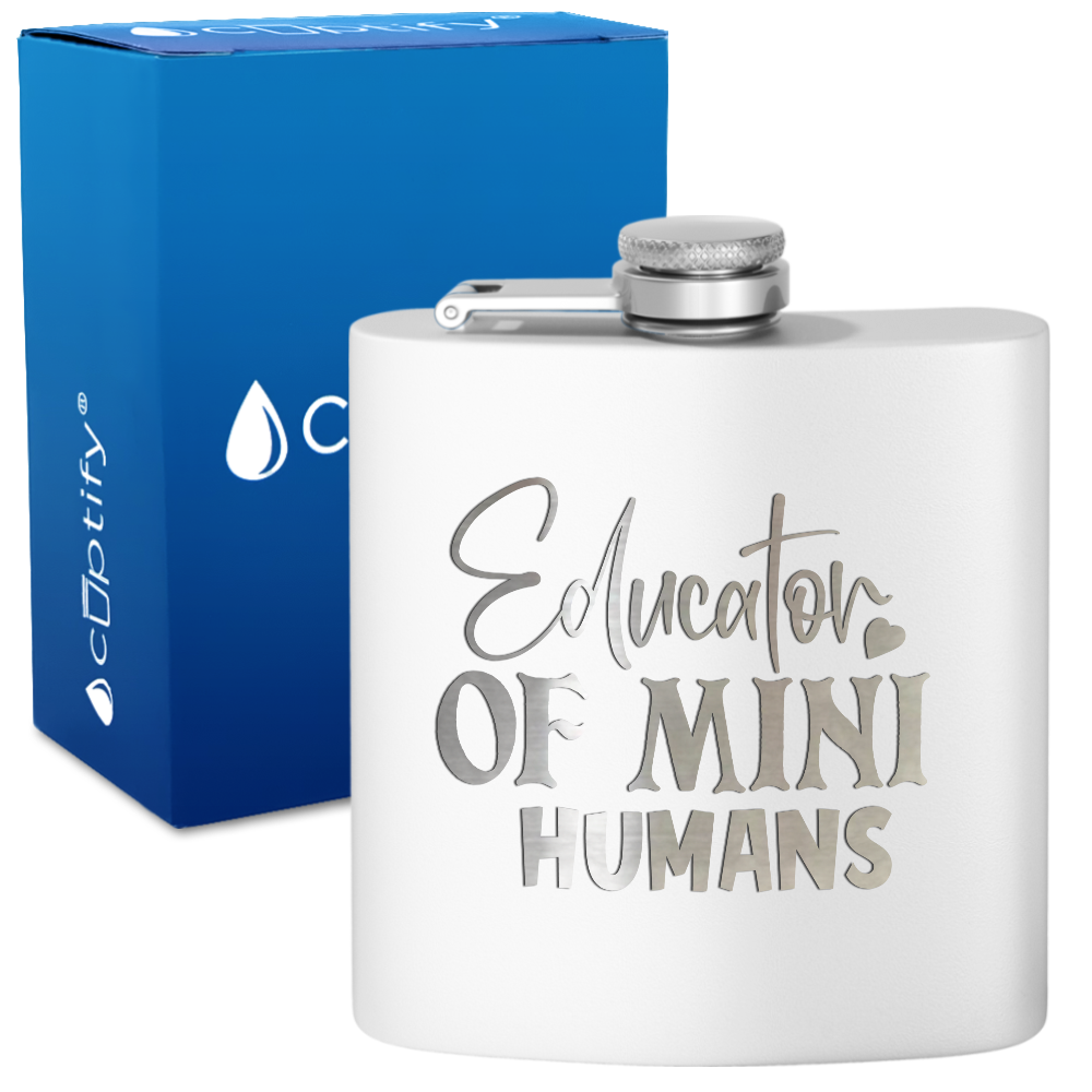 Educator Of Mini Humans 6oz Stainless Steel Hip Flask