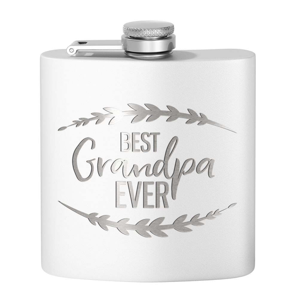 Best Grandpa Ever 6 oz Stainless Steel Hip Flask