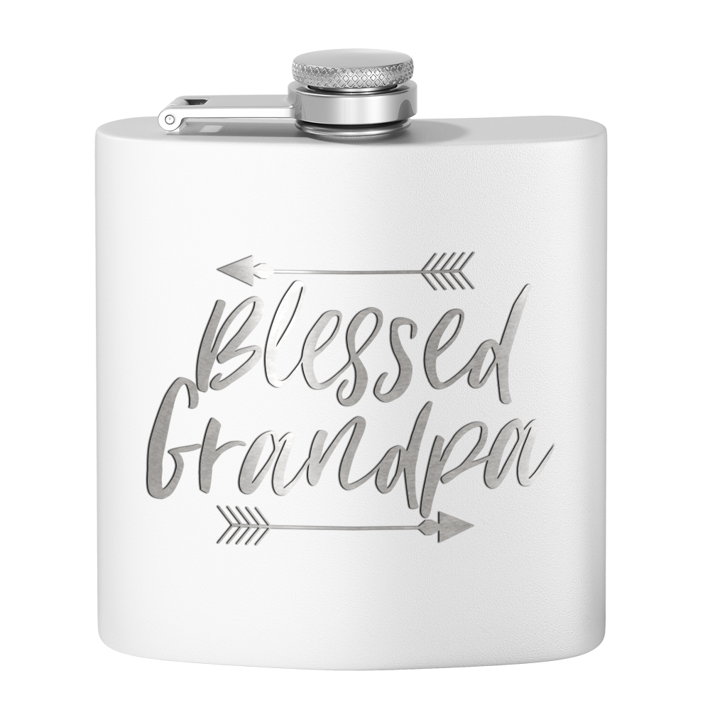 Blessed Grandpa 6 oz Stainless Steel Hip Flask