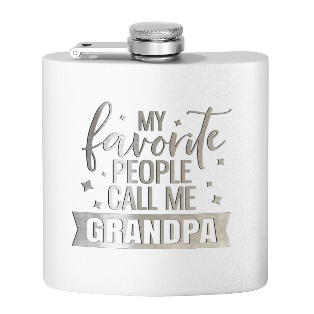Favorite People Grandpa 6 oz Stainless Steel Hip Flask