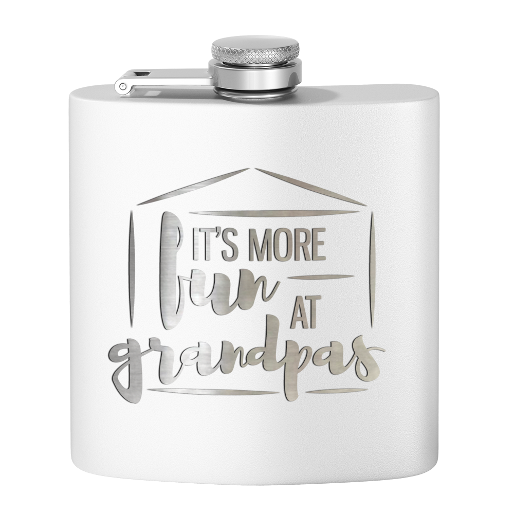 Fun At Grandpas 6 oz Stainless Steel Hip Flask