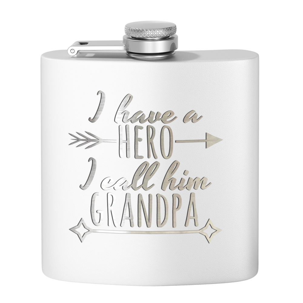 Grandpa Hero 6 oz Stainless Steel Hip Flask