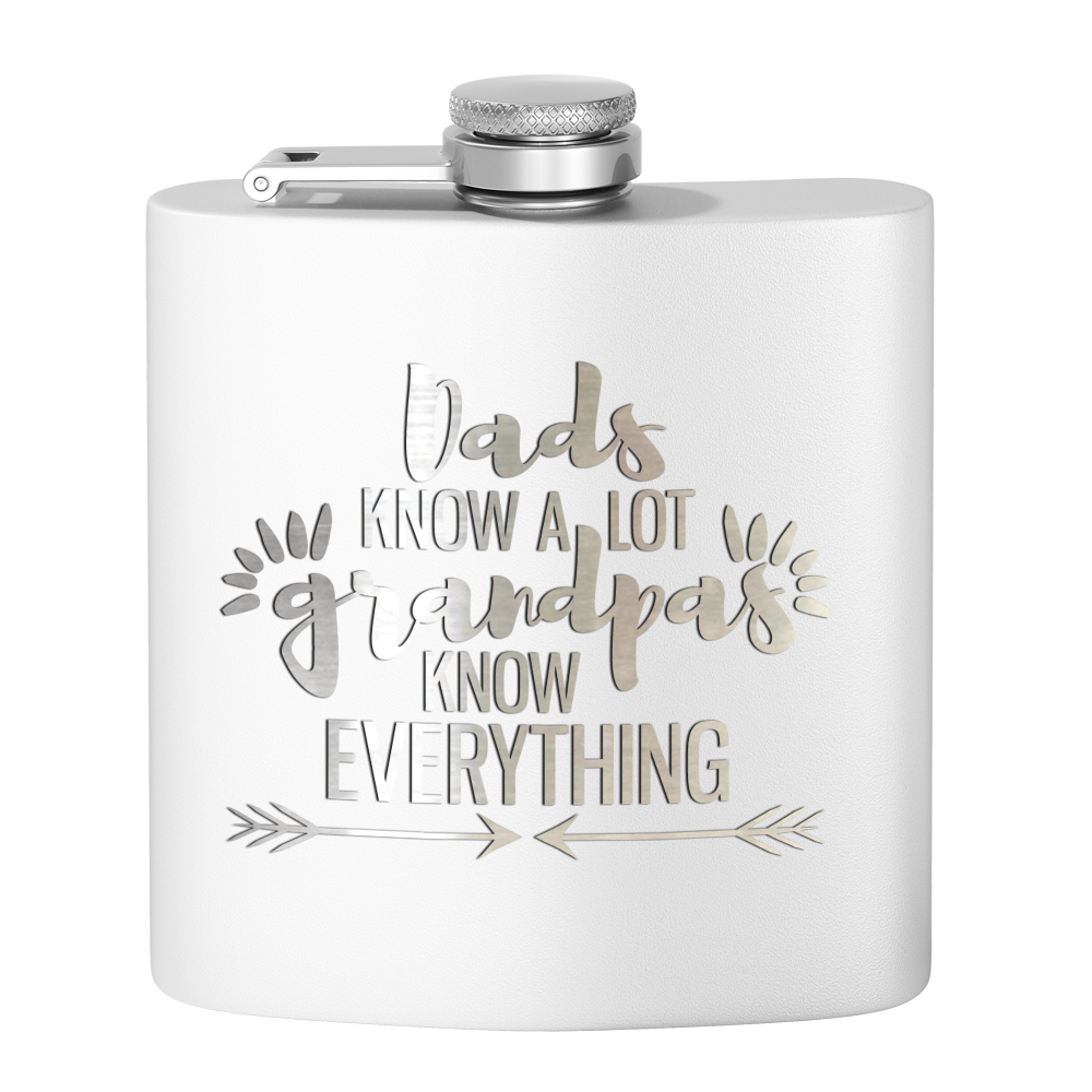 Grandpa Knows 6 oz Stainless Steel Hip Flask