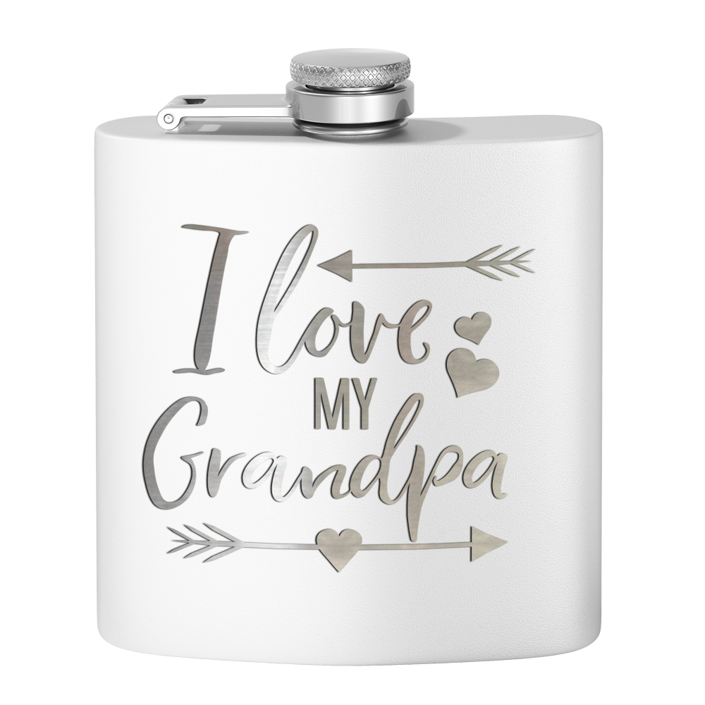 Love Grandpa 6 oz Stainless Steel Hip Flask