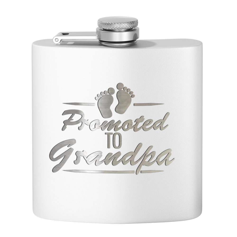 Promoted to Grandpa 6 oz Stainless Steel Hip Flask