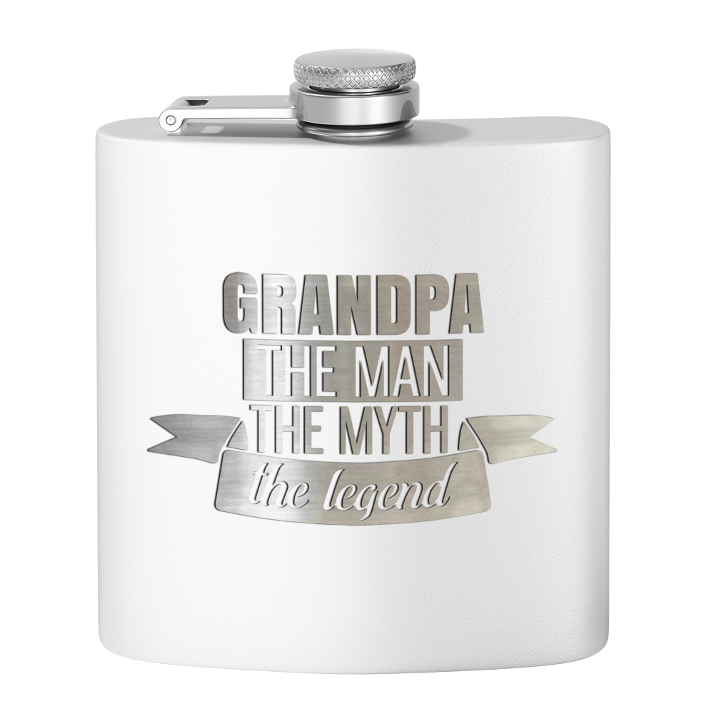 Grandpa The Man 6 oz Stainless Steel Hip Flask