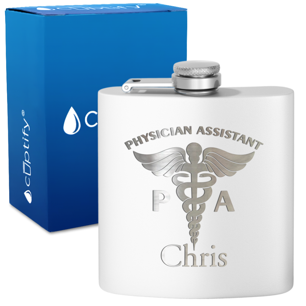 Personalized PA Physician Assistant 6oz Stainless Steel Hip Flask