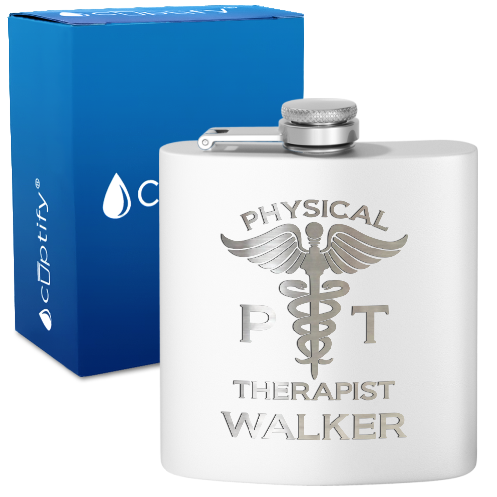 Personalized PT Physical Therapist 6oz Stainless Steel Hip Flask