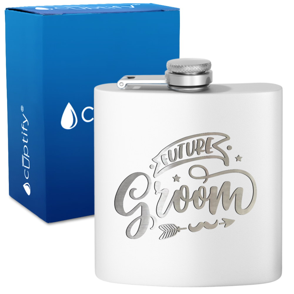 Future Groom 6 oz Stainless Steel Hip Flask