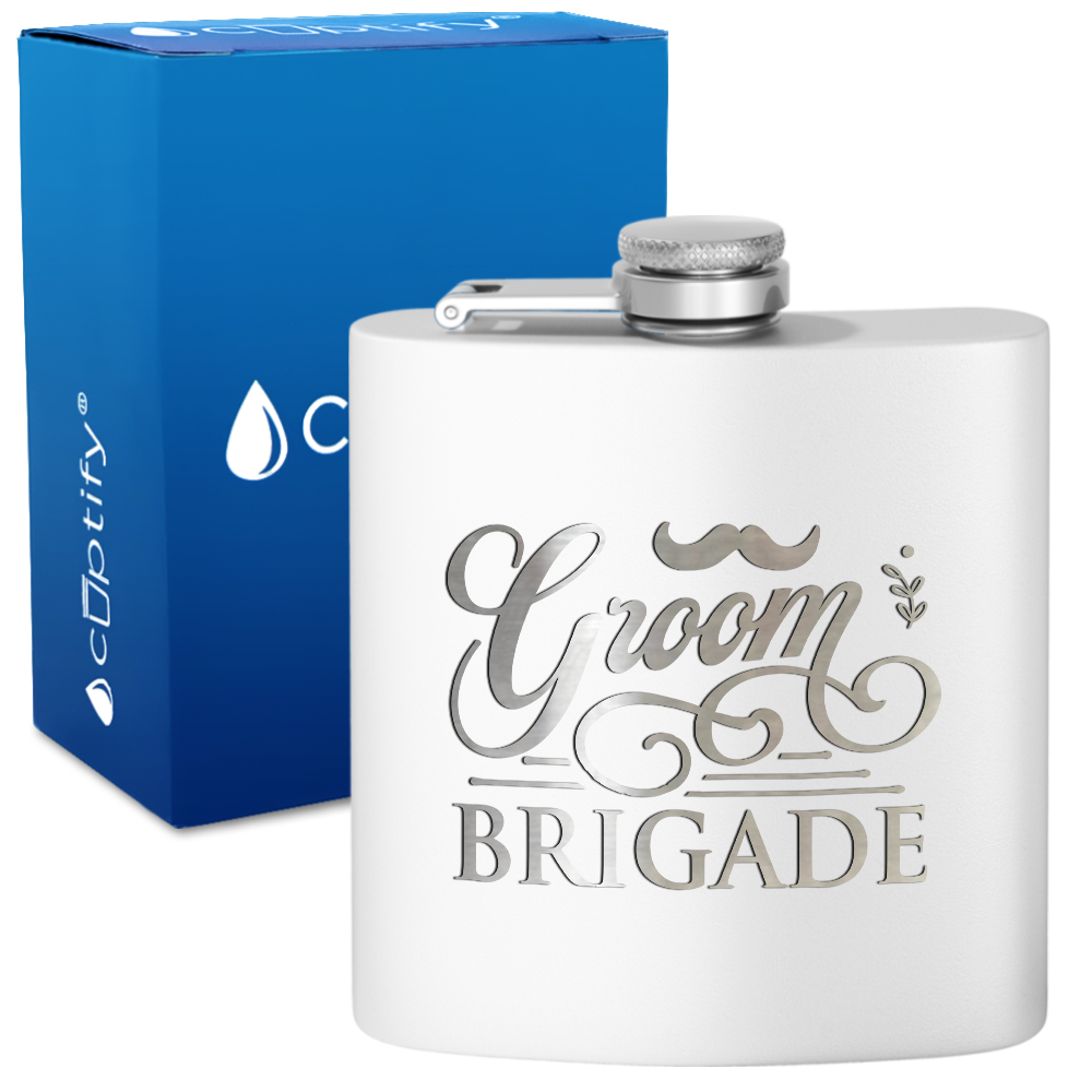 Groom Brigade 6 oz Stainless Steel Hip Flask