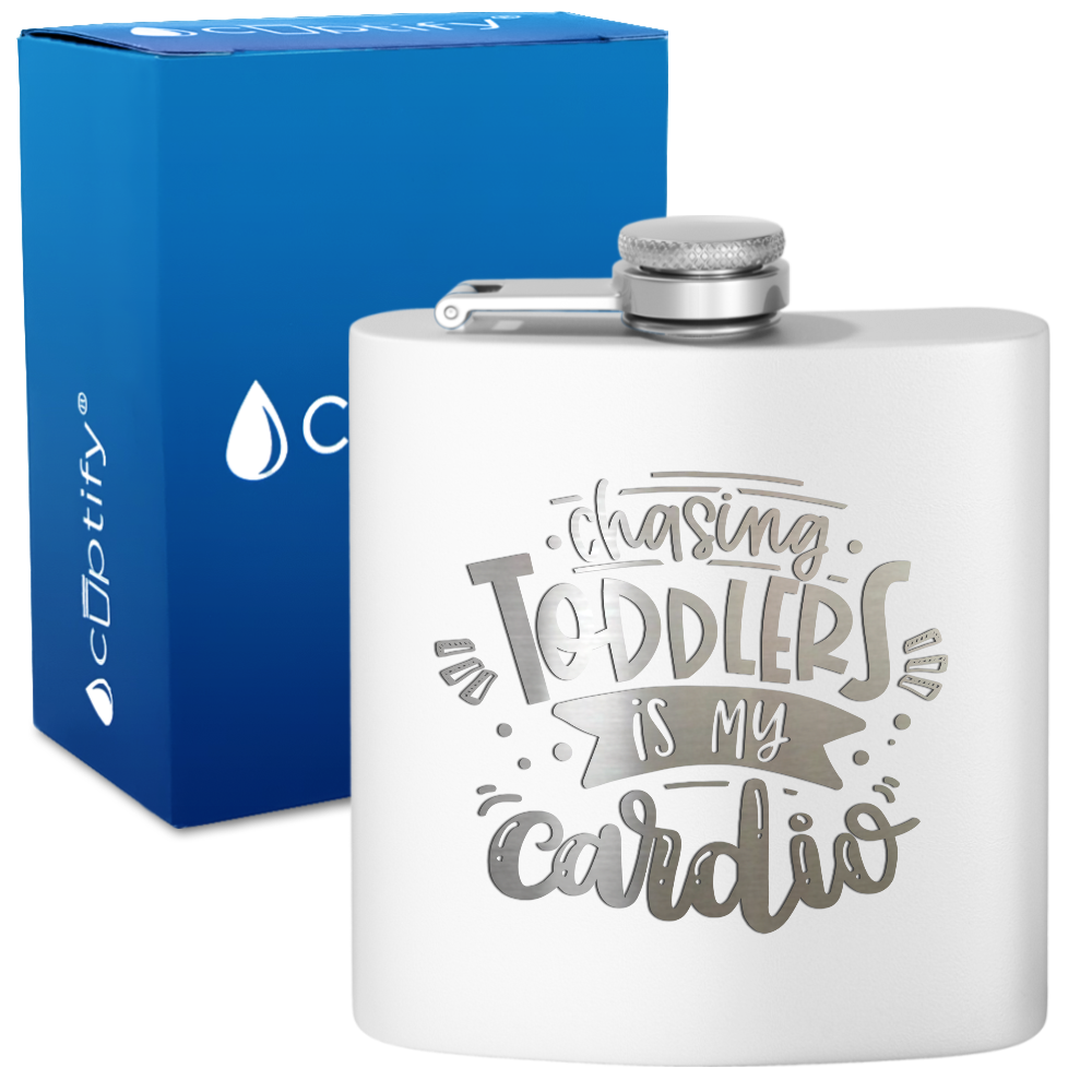 Chasing Toddlers Is My Cardio 6 oz Stainless Steel Hip Flask