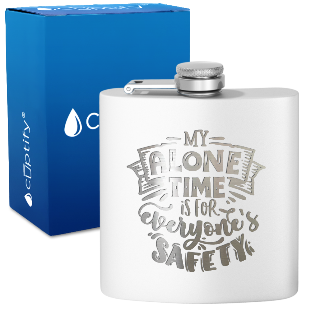 My Alone Time 6 oz Stainless Steel Hip Flask