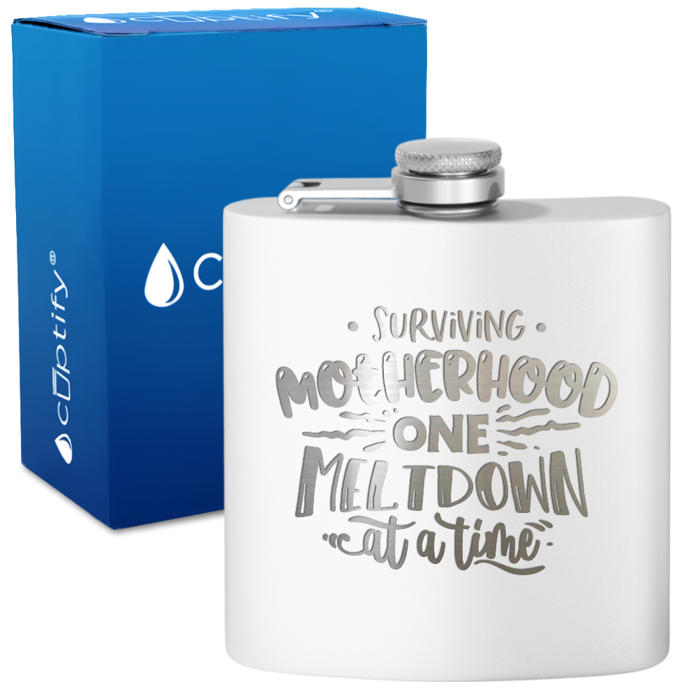 Surviving Motherhood 6 oz Stainless Steel Hip Flask
