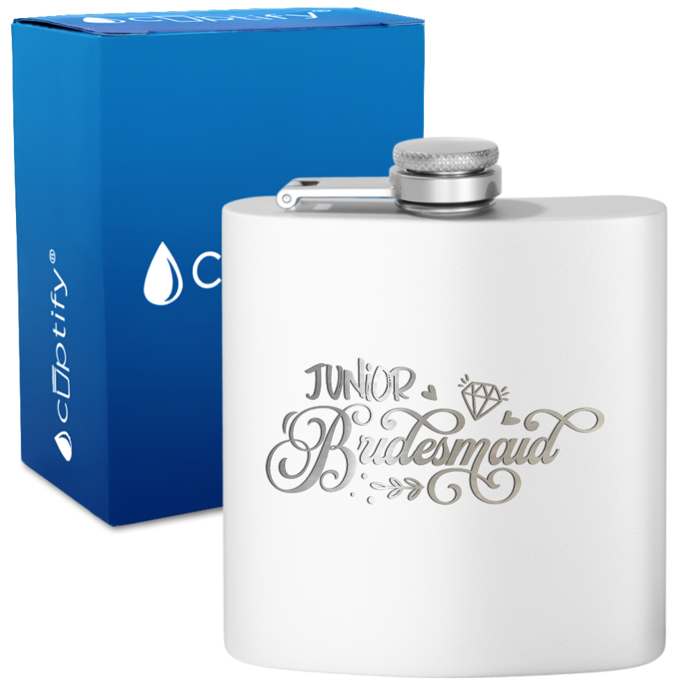 Junior Bridesmaid 6 oz Stainless Steel Hip Flask