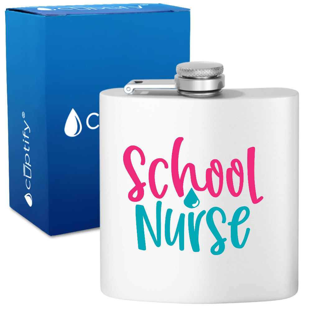 Nurse School 6oz Stainless Steel Hip Flask
