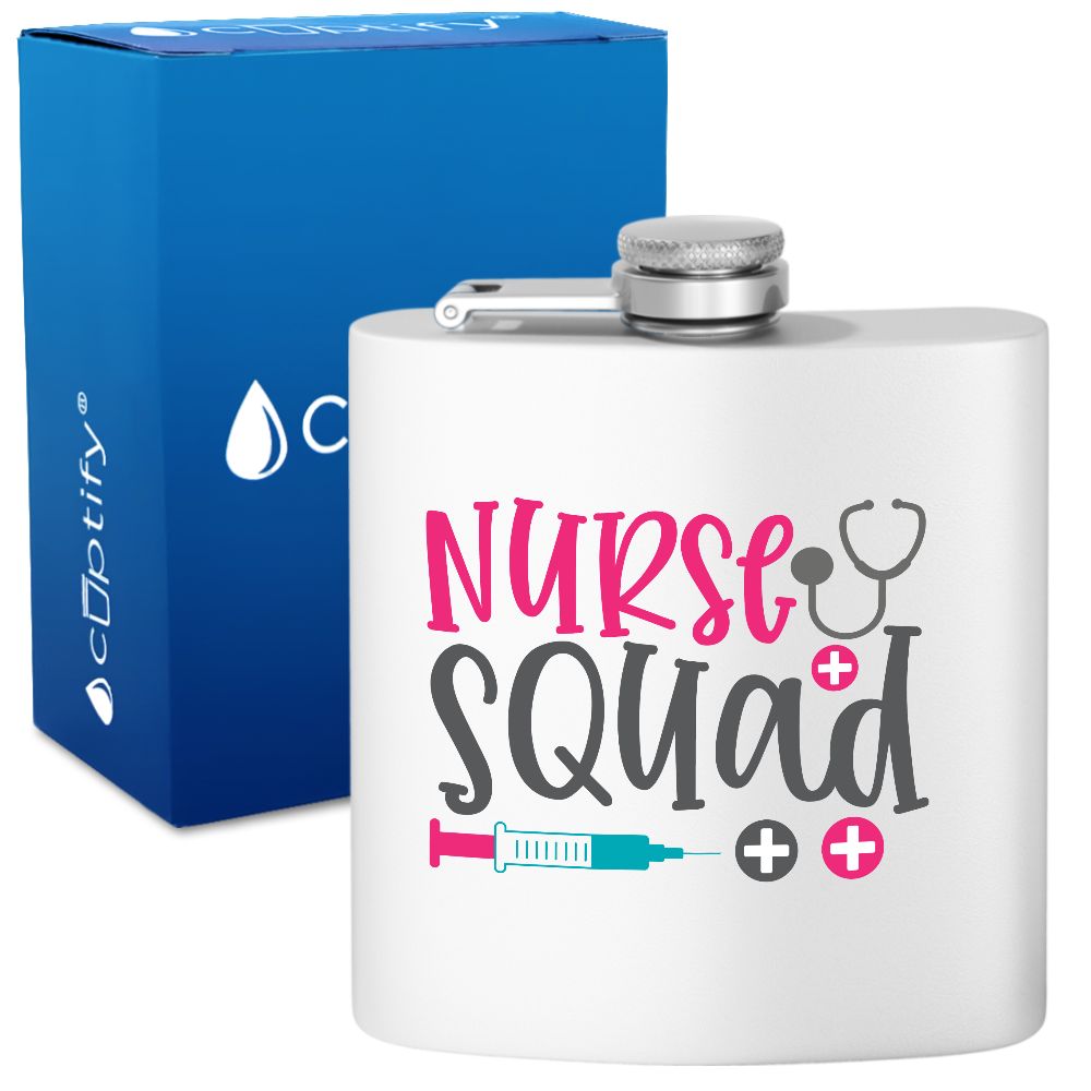 Nurse Squad 6oz Stainless Steel Hip Flask