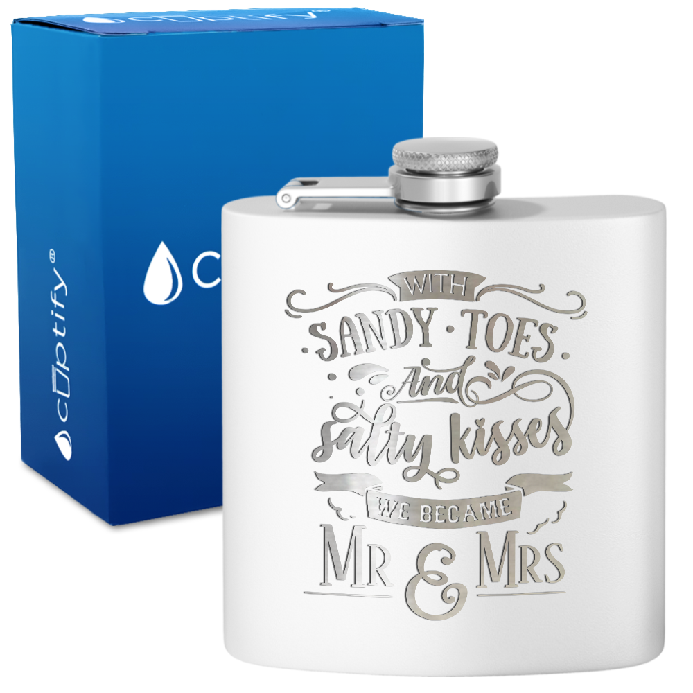 With Sandy Toes 6 oz Stainless Steel Hip Flask