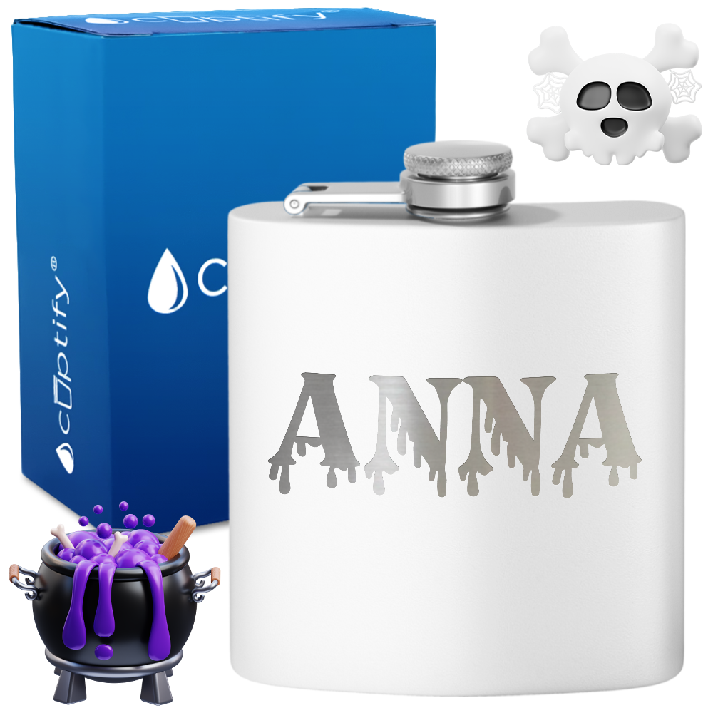 Personalized Bloody Halloween Font 6oz Hip Flask