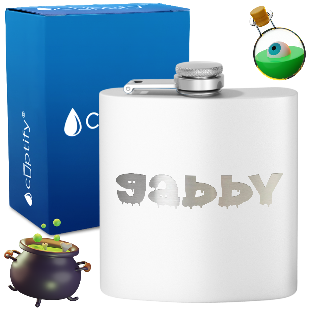 Personalized Haunted Halloween Font 6oz Hip Flask