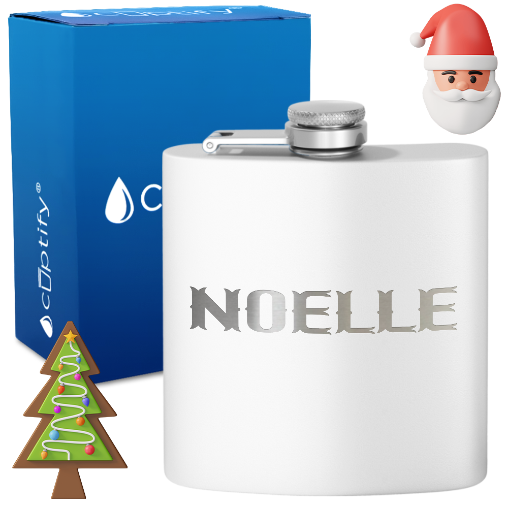 Personalized Claus Christmas Font 6oz Hip Flask