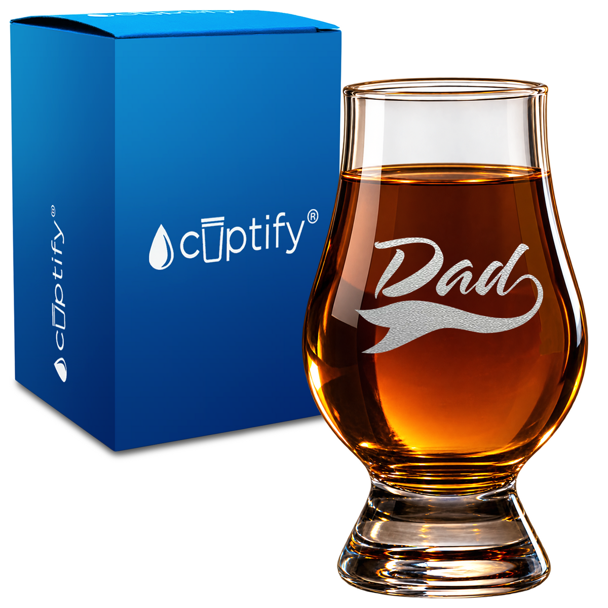 Dad design on 6oz Glencairn Whiskey Glass